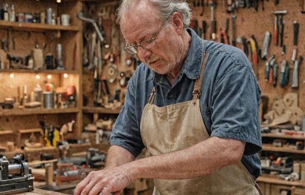 Lynn Benson in workshop